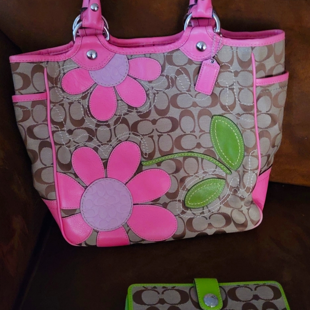 Beautiful Bleeker Coach purse and wallet set
